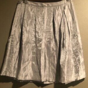 Nine West Jeans Keira Silver Pleated Skirt 12